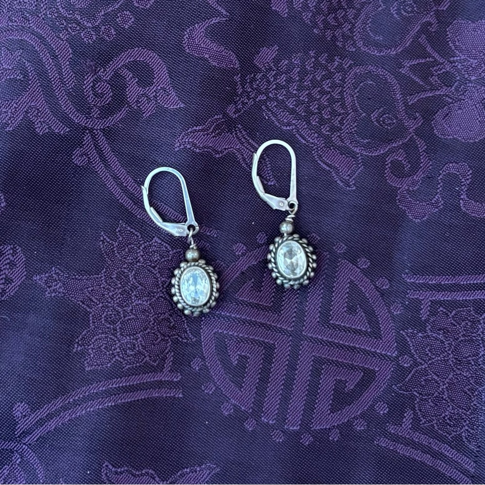 Elegant Sterling Silver & CZ Drop Earrings